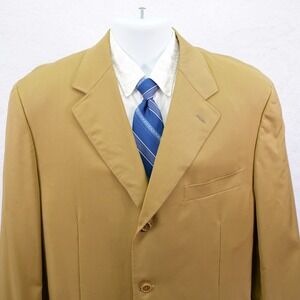 Canali Saks Fifth‎ Avenue Wool Tan 3 Button -40R- 2 Vent Blazer / Sport Coat